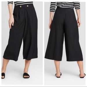Who What Wear Black High rise wide leg crop pant 8